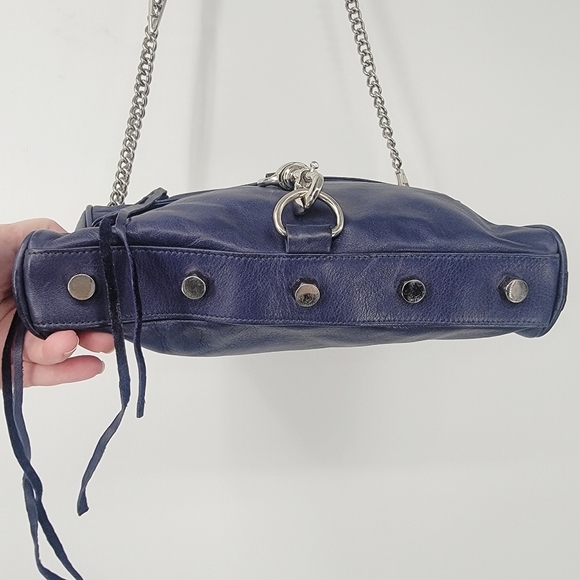 Rebecca Minkoff MAC Daddy Crossbody Bag Navy Blue Ink Silver Vintage Made in USA - Picture 8 of 11